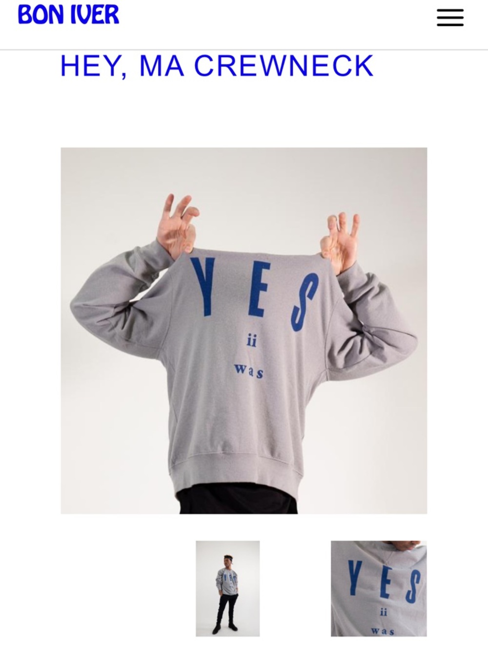 Rare Bon Iver Merch - Hey Ma Crewneck Sweatshirt from i,i album - 2XL - PRISTINE